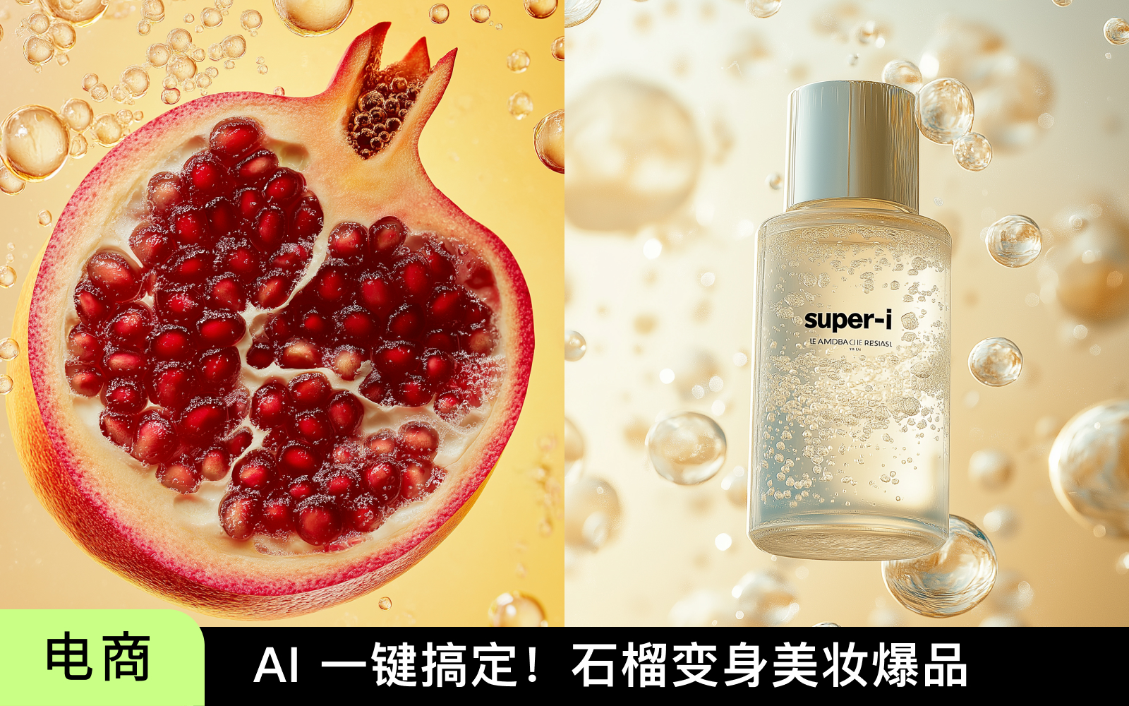 AI 一键搞定！石榴变身美妆爆品