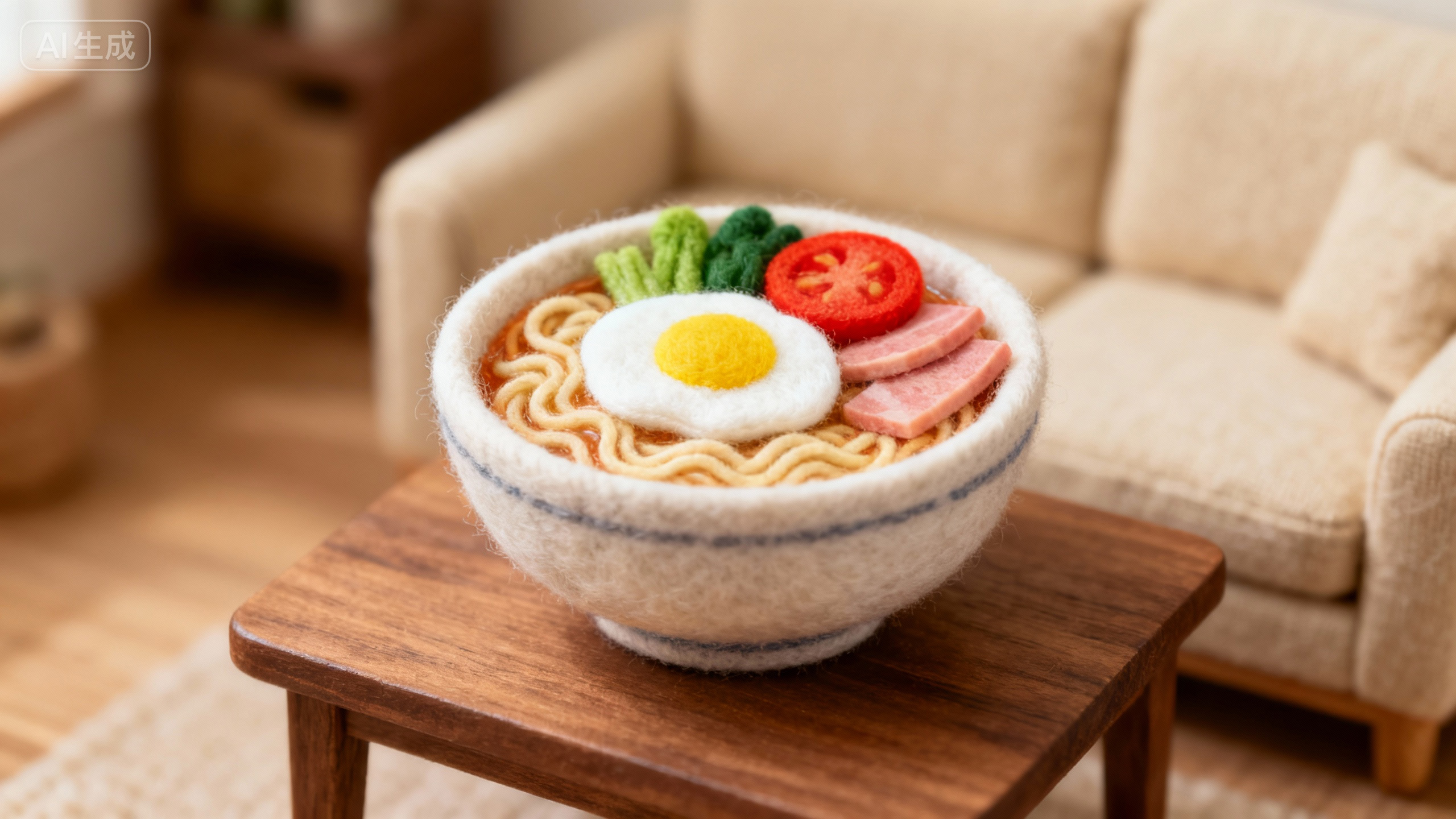 jimeng-2025-10-17-6971-Needle felt art, a miniature ramen bowl_.jpg