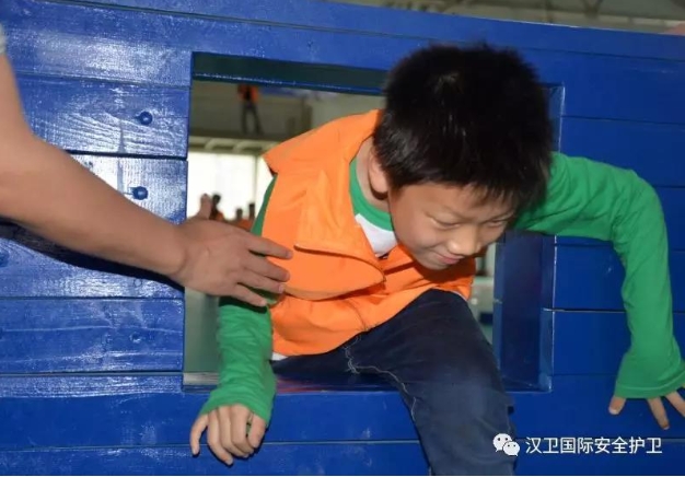 Child completing challenge