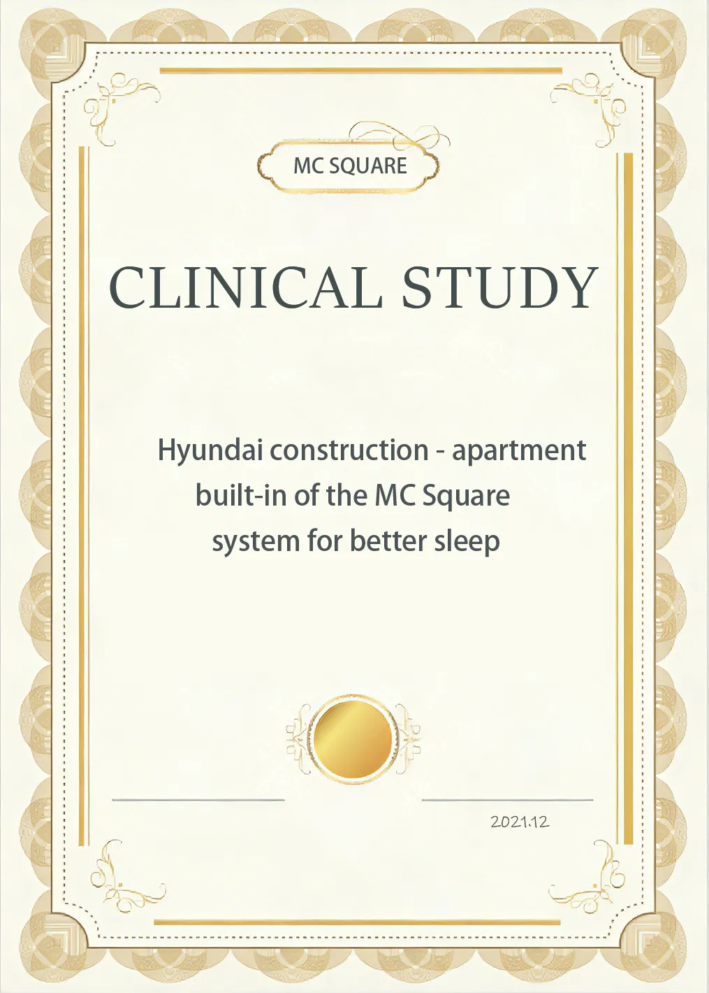 Hyundai Construction - apartment built-in of the MCsquare system for better sleep