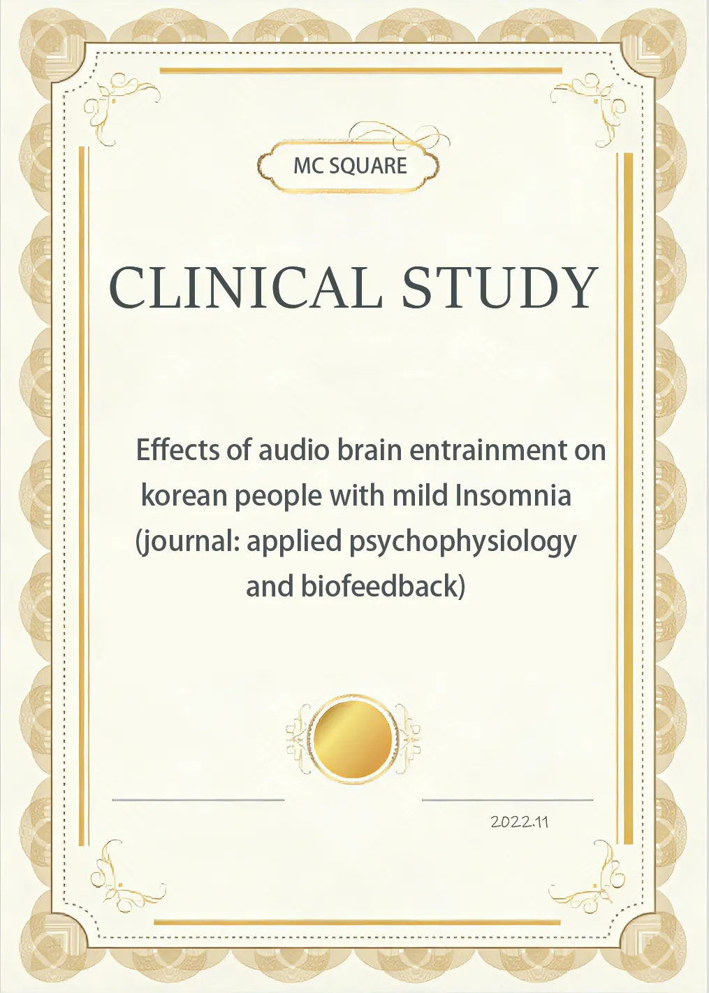 Effects of Audio Brain Entrainment on Korean People with Mild Insomnia (Journal: Applied Psychophysiology and Biofeedback)
