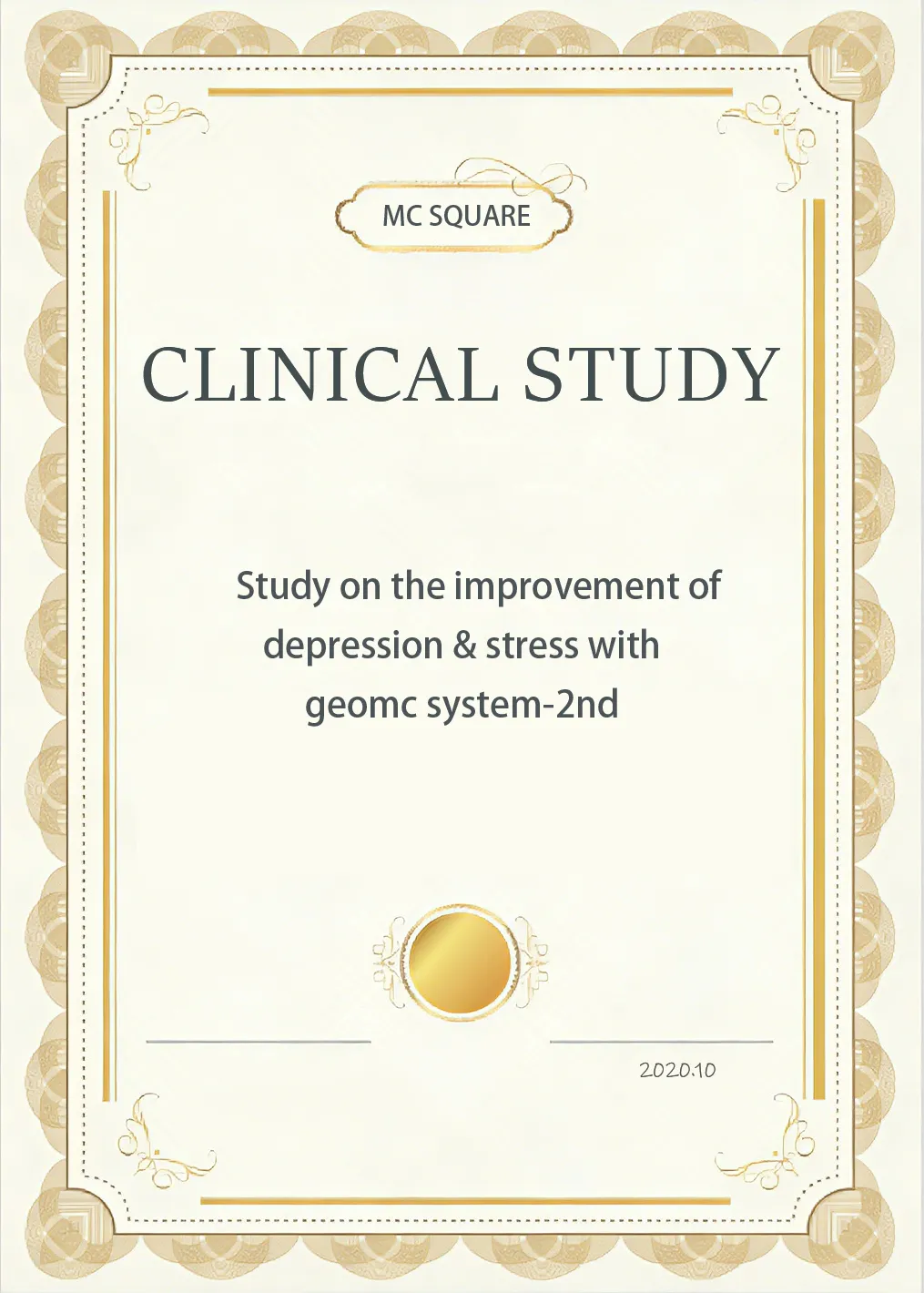  Study on the improvement of depression & stress with GEOMC system-2nd