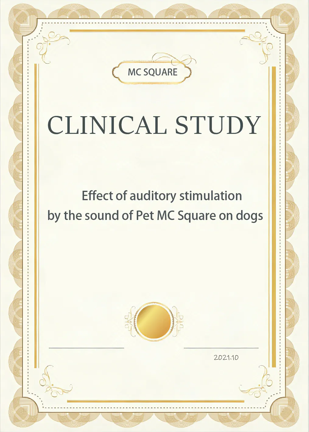 Effect of auditory stimulation by the sound of Pet MC Square on dogs