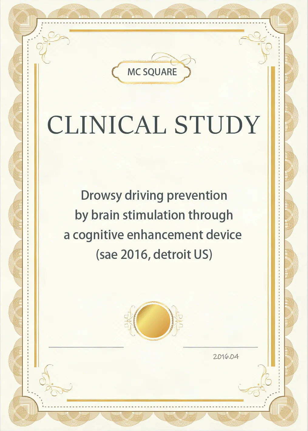 Drowsy driving prevention by brain stimulation through a cognitive enhancement device (SAE 2016, Detroit US)