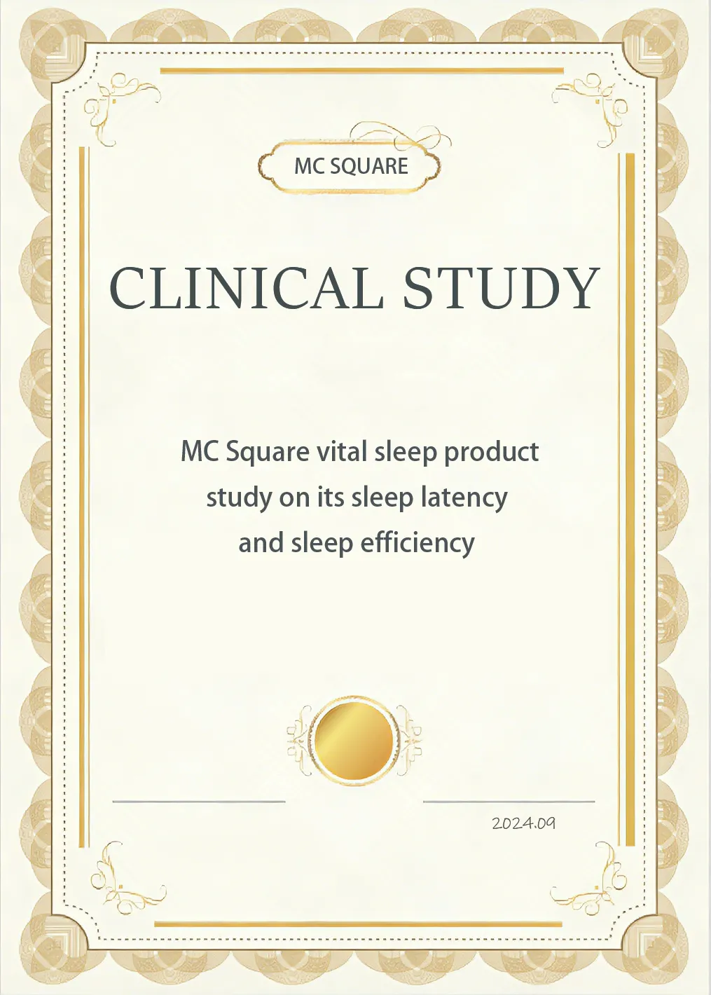 MCsquare Vital Sleep Product study on its Sleep Latency and Sleep Efficiency