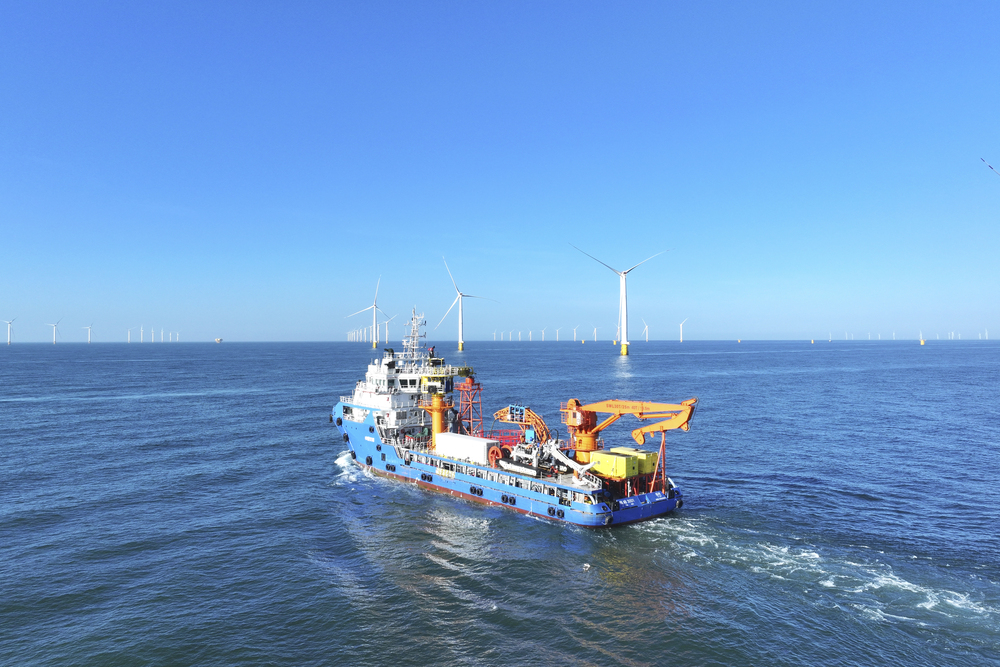 Offshore windfarm cable burying in western Guangdong Province