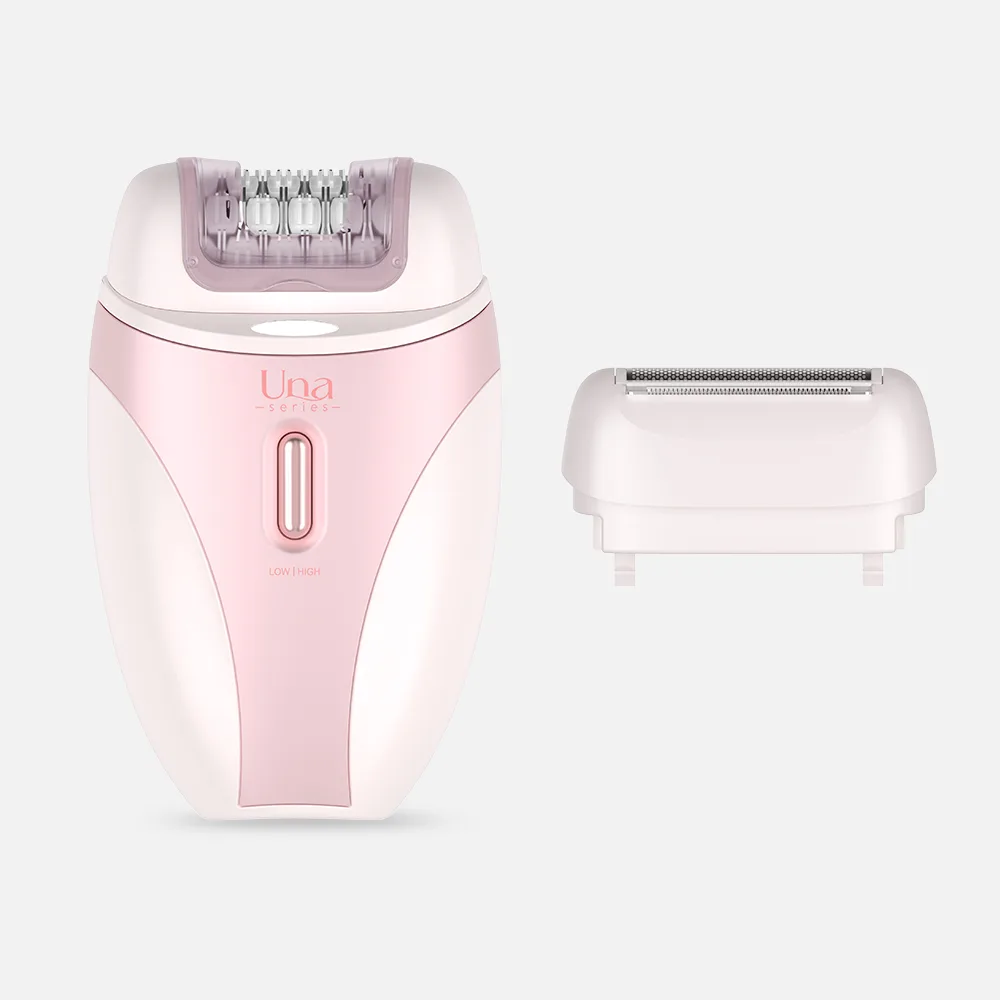 [Una series] 32-Tweezer 2-in-1 Epilator with Shaver Head and Removable Battery