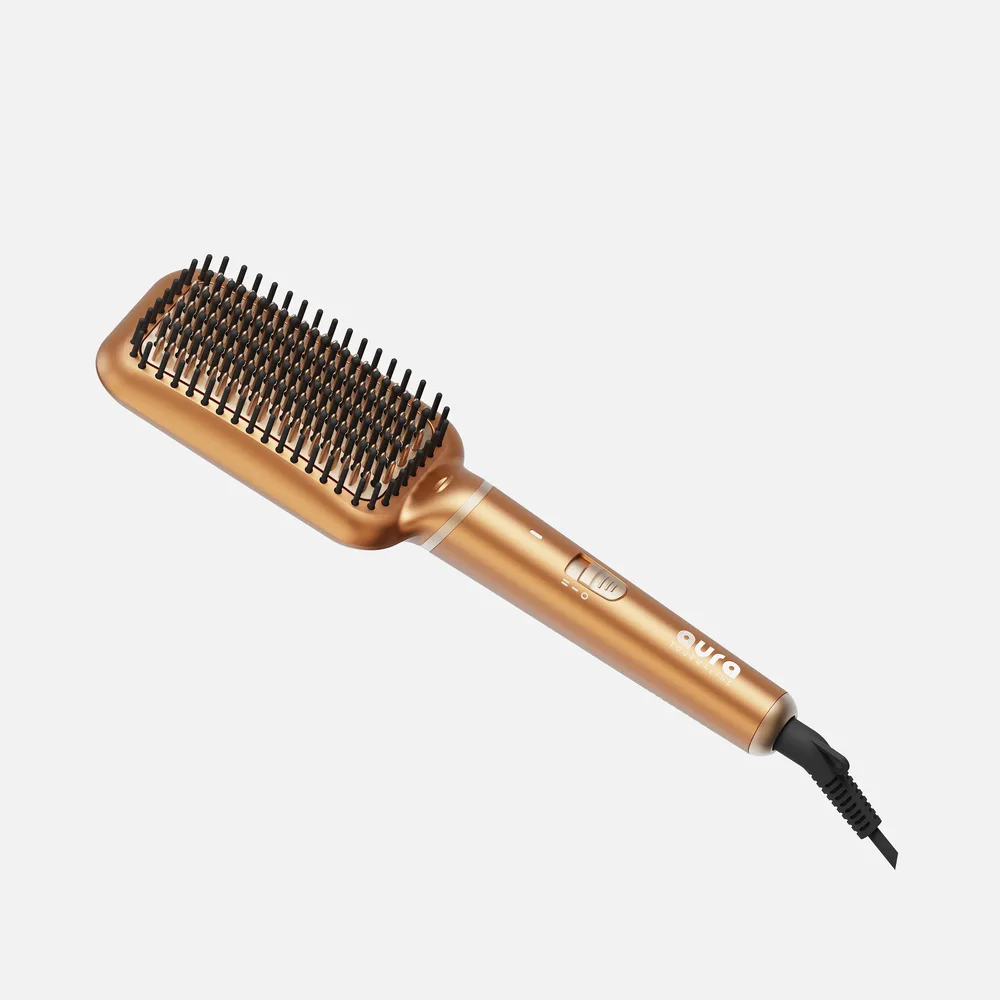 [Aura Series] 126 × 68 mm Hair Straightener Brush with Dual Temperatures