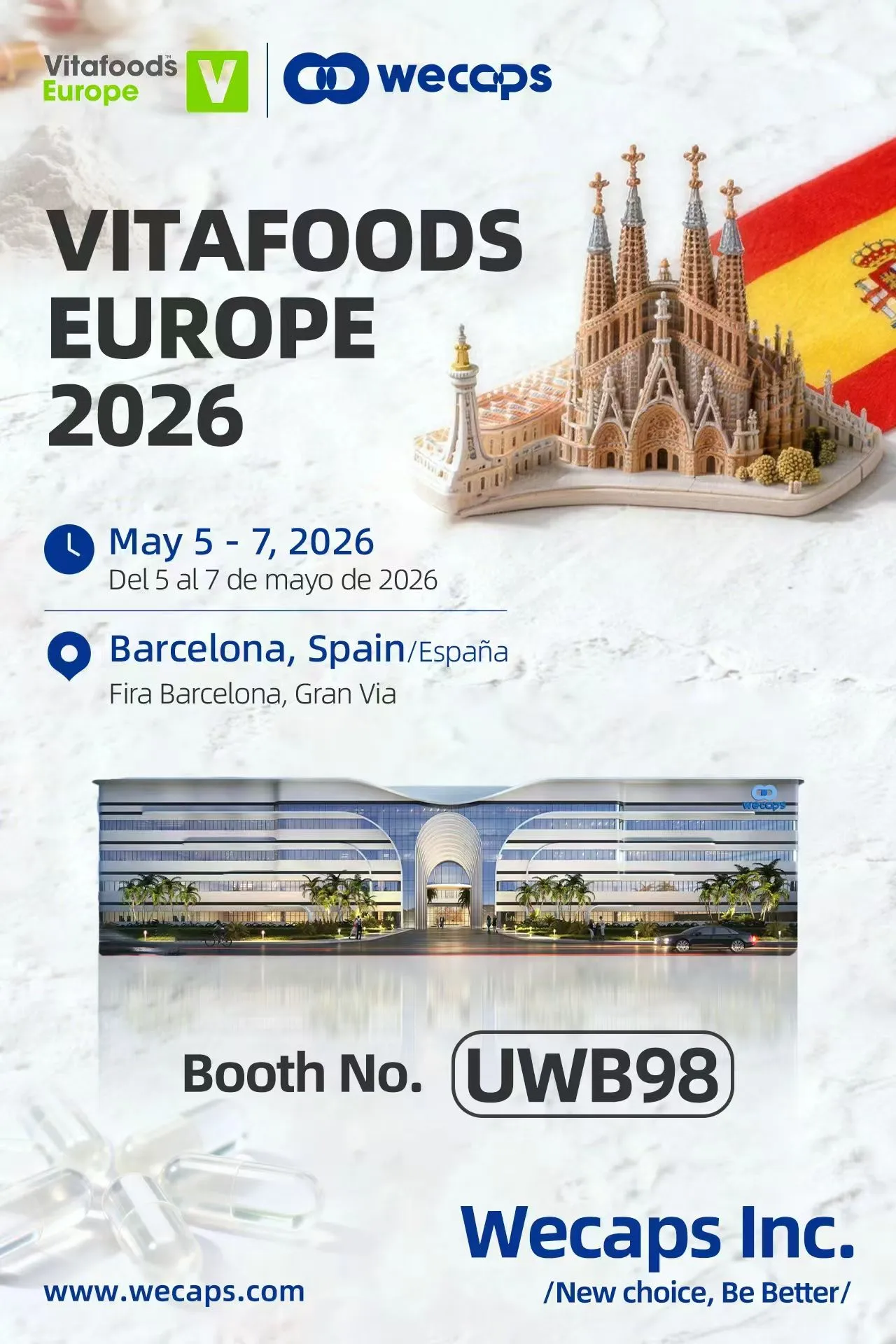 Wecaps warmly invites you to join us at VITAFOODS EUROPE 2026