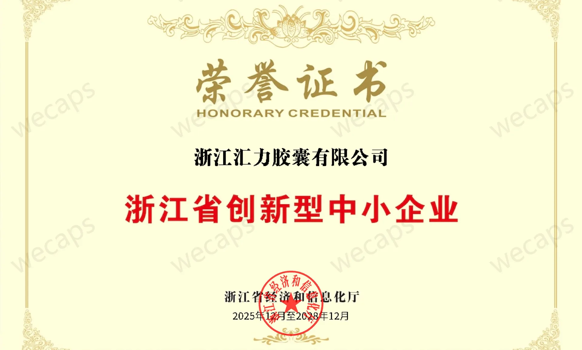 Zhejiang Huili Capsules Secures Two Prestigious Provincial Certifications