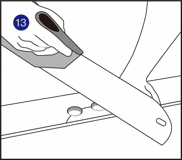 管道孔:测量管道的直径并钻一个比直径大20MM的孔。如果所示锯掉一块，然后将地板放置到地上。然后将锯掉的部分放置在适当的位置。