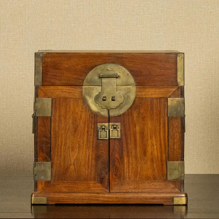 清代黄花梨满彻平顶官皮箱